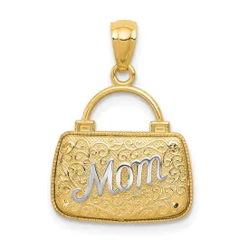 14k Two Tone Gold Reversible Mom Handbag Charm