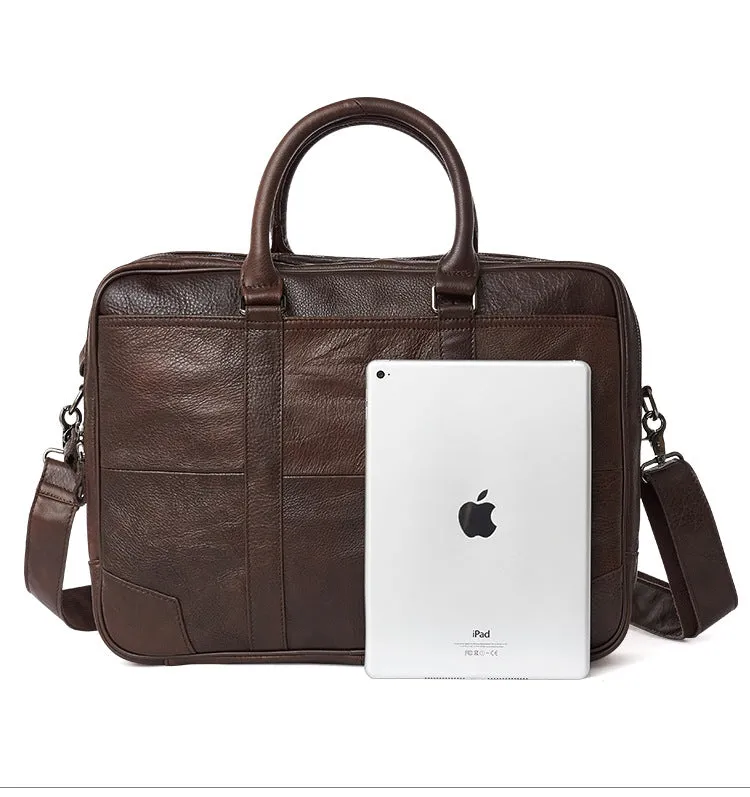 15.6" Handmade Leather Business Laptop Bag J6395