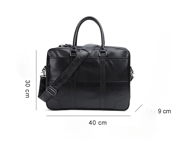 15.6" Handmade Leather Business Laptop Bag J6395