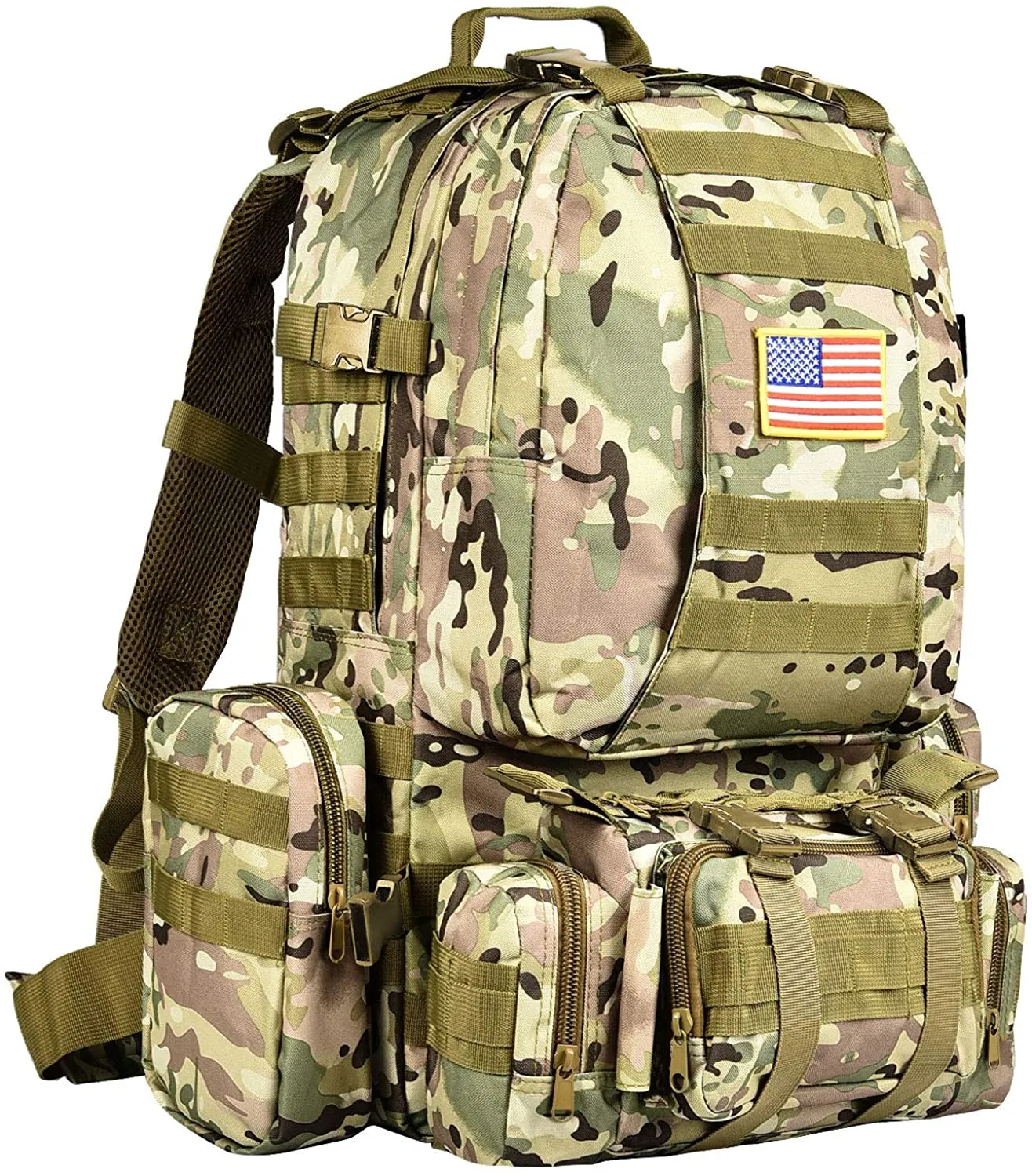 50L Military MOLLE 600D 4 in 1 Tactical Army Backpack