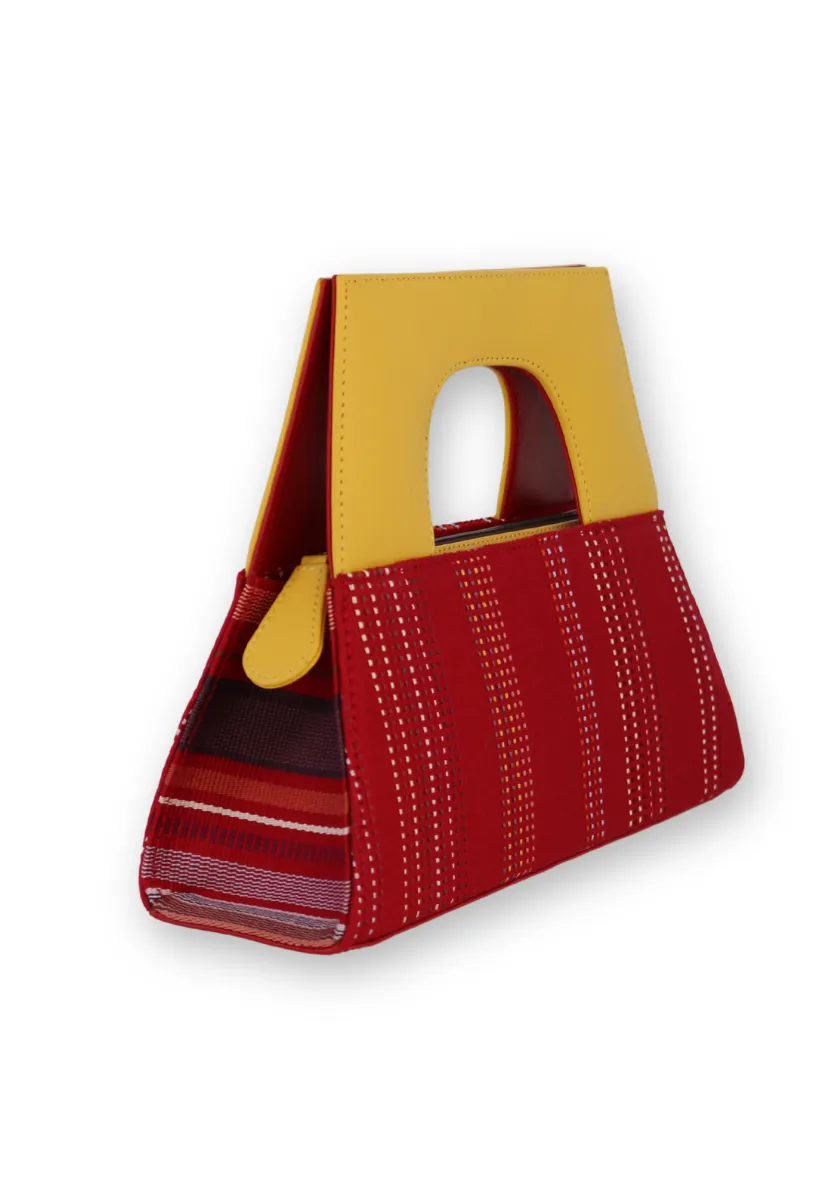 A-Chica Handbag - Reds & Yellow Handle