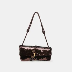 ALICE SHOULDER BAG BROWN SEQUIN STELLA