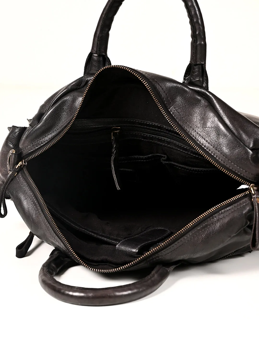 Art N Vintage William : Real Black Leather Laptop Bag