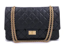 Chanel Black Aged Calfskin Reissue Large 227 2.55 Flap Bag GHW