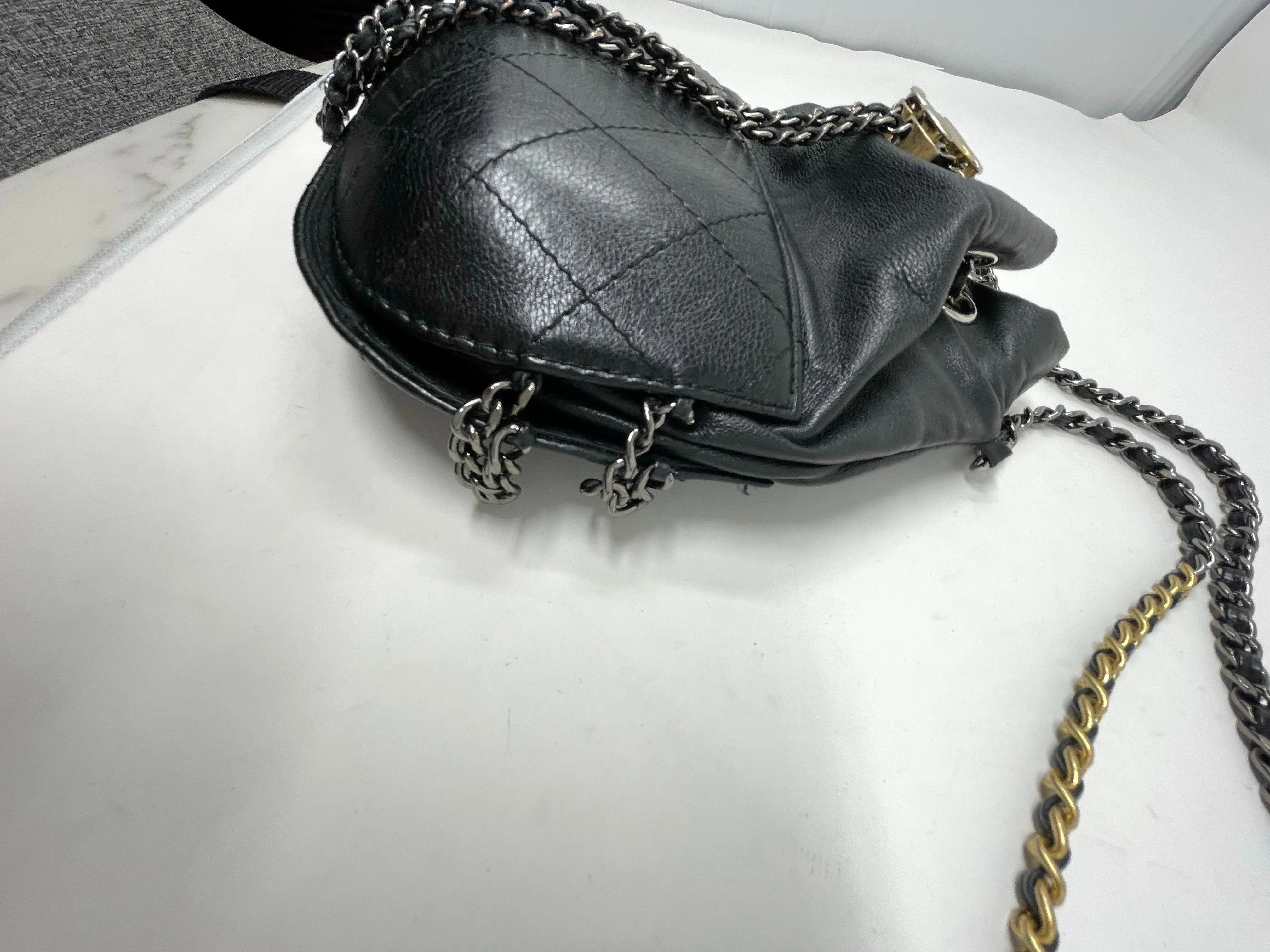 Chanel Bucket Gabrielle Small Leather Crossbody Bag!