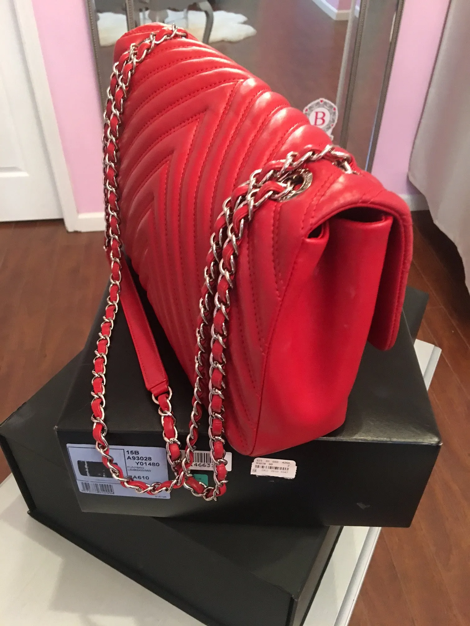 Chanel chevron flap bag