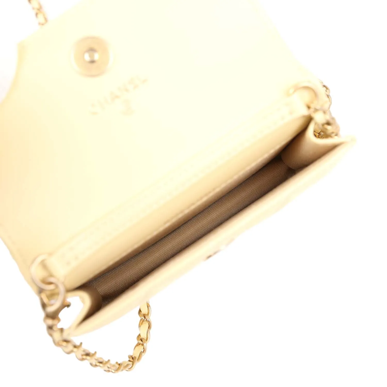 Chanel Mini Pearl Crush Belt Bag Light Yellow Lambskin Aged Gold Hardware