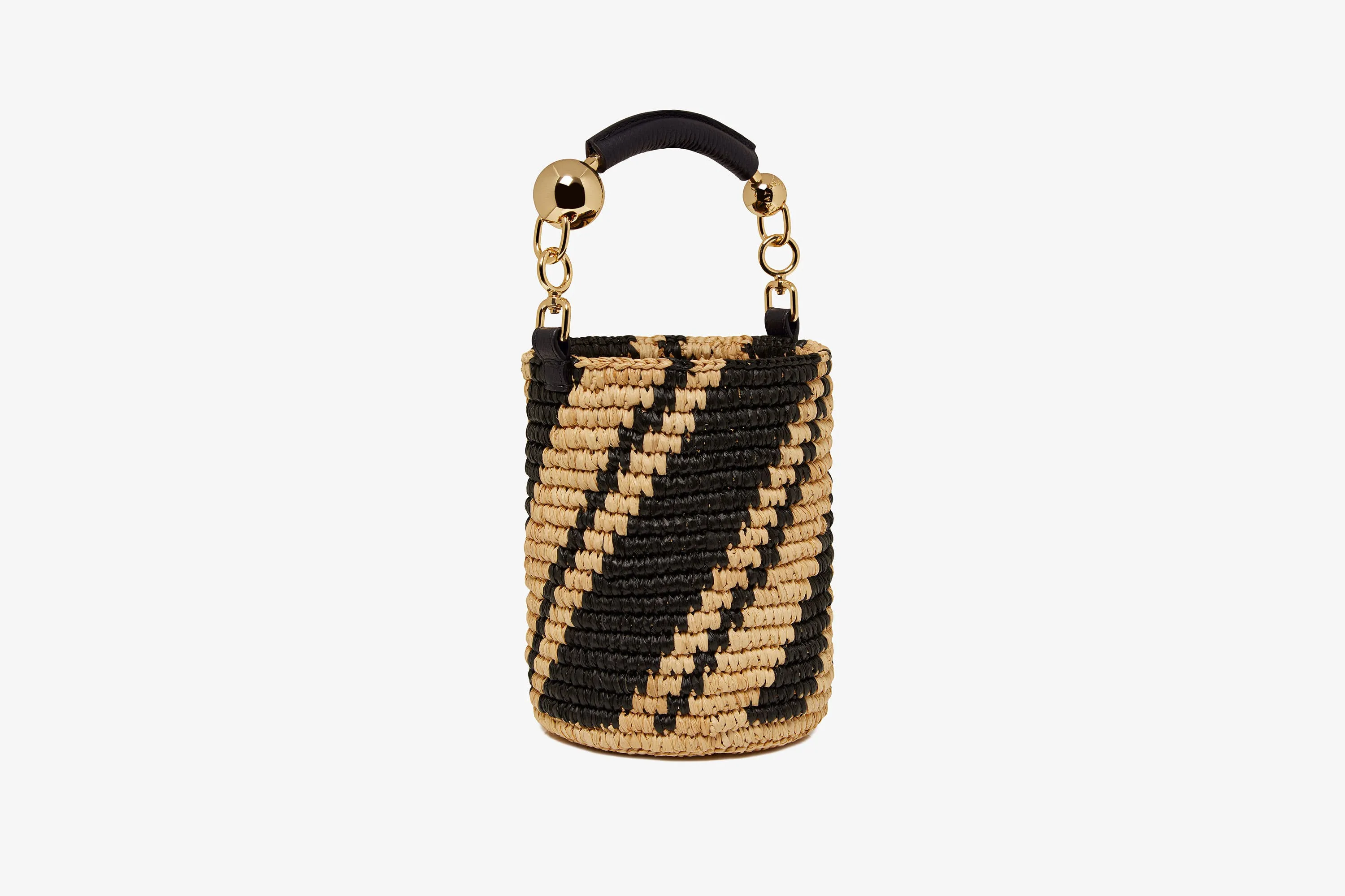 Crescent Basket - Raffia Black/Natural