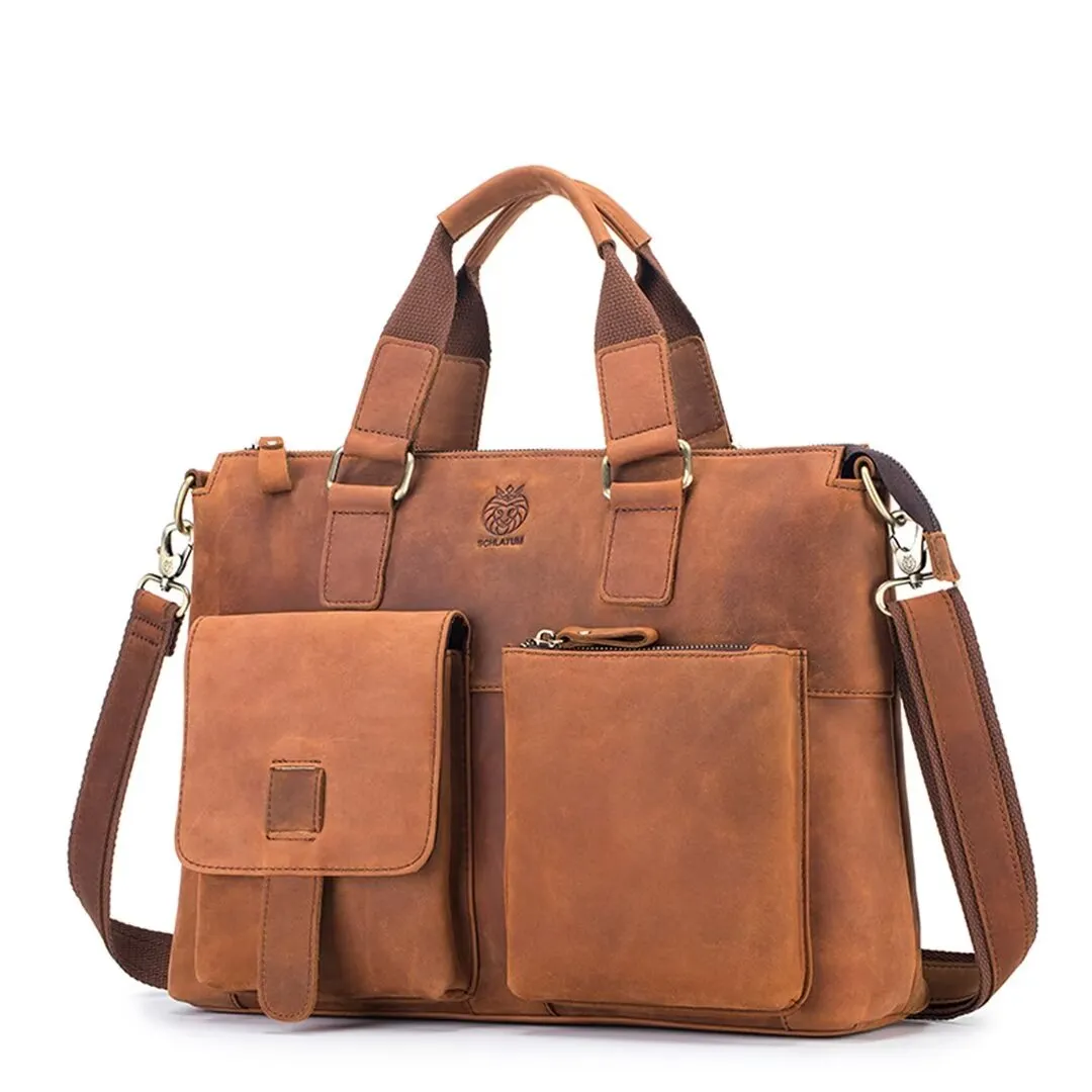 Distinguished Square Leather Holdall