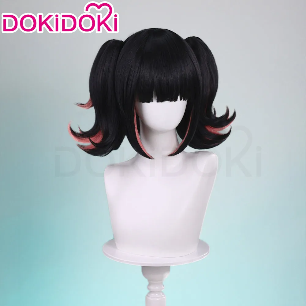 DokiDoki Game Zenless Zone Zero Cosplay Virtual Idol Wig Short Straight Black Pink Double Tail Hair