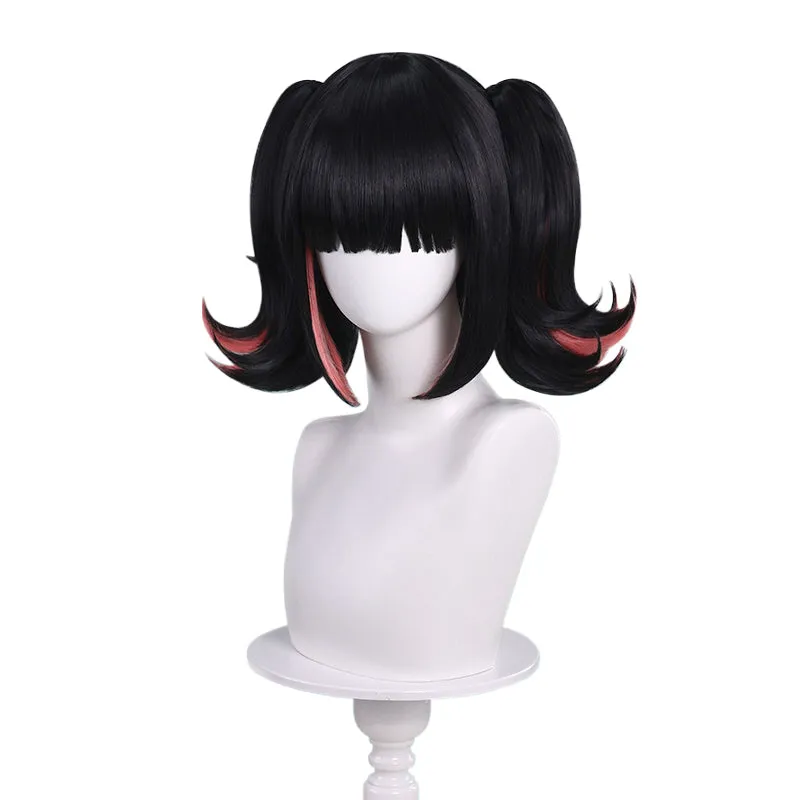 DokiDoki Game Zenless Zone Zero Cosplay Virtual Idol Wig Short Straight Black Pink Double Tail Hair