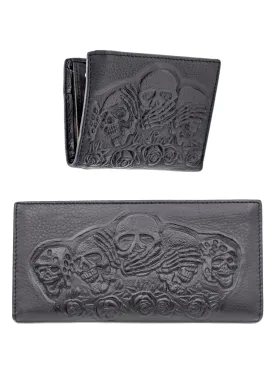 Embossed Skull Bifold Wallet