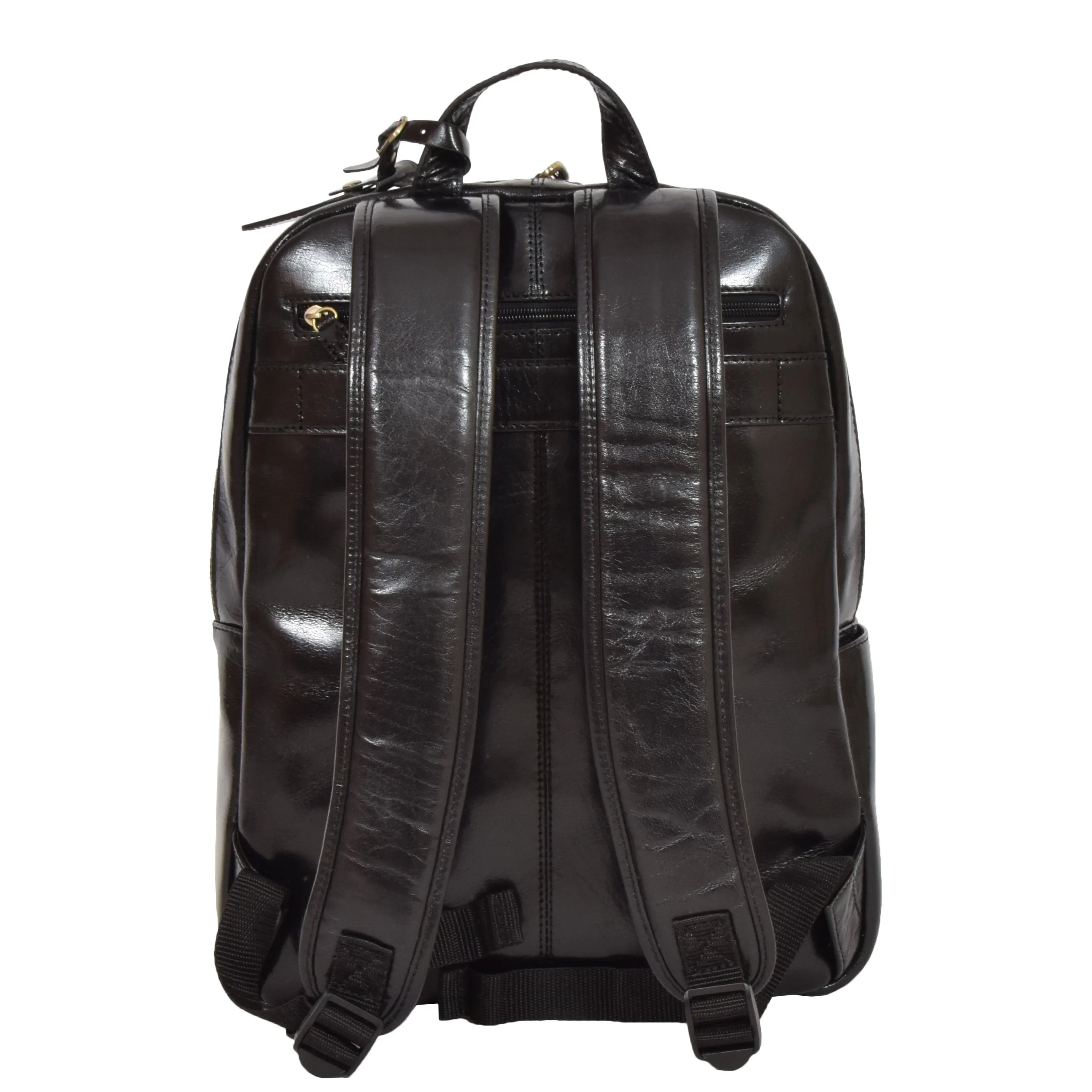 Exclusive Leather Organiser Rucksack Peru Black