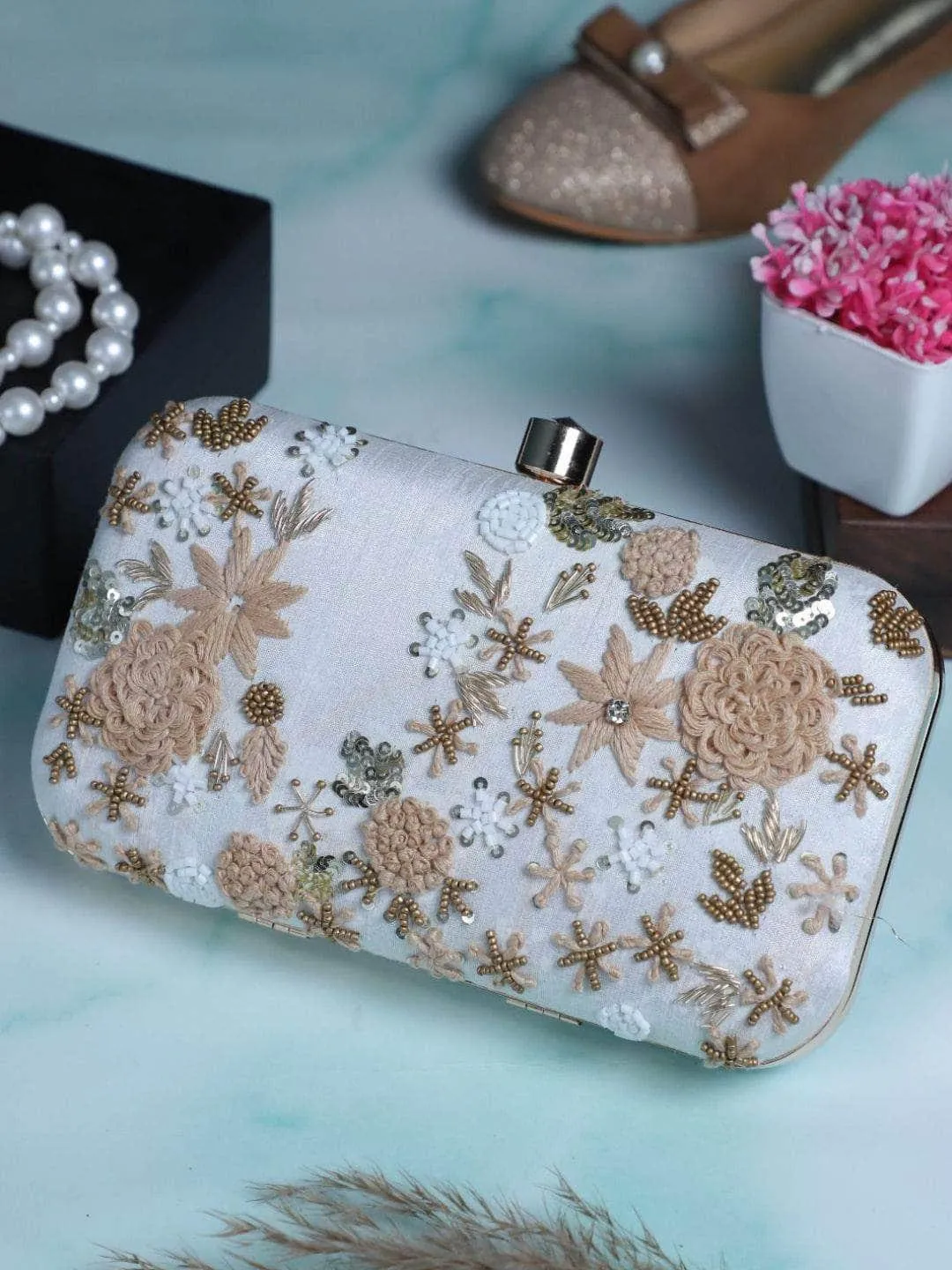 Floral Handwork Clutch