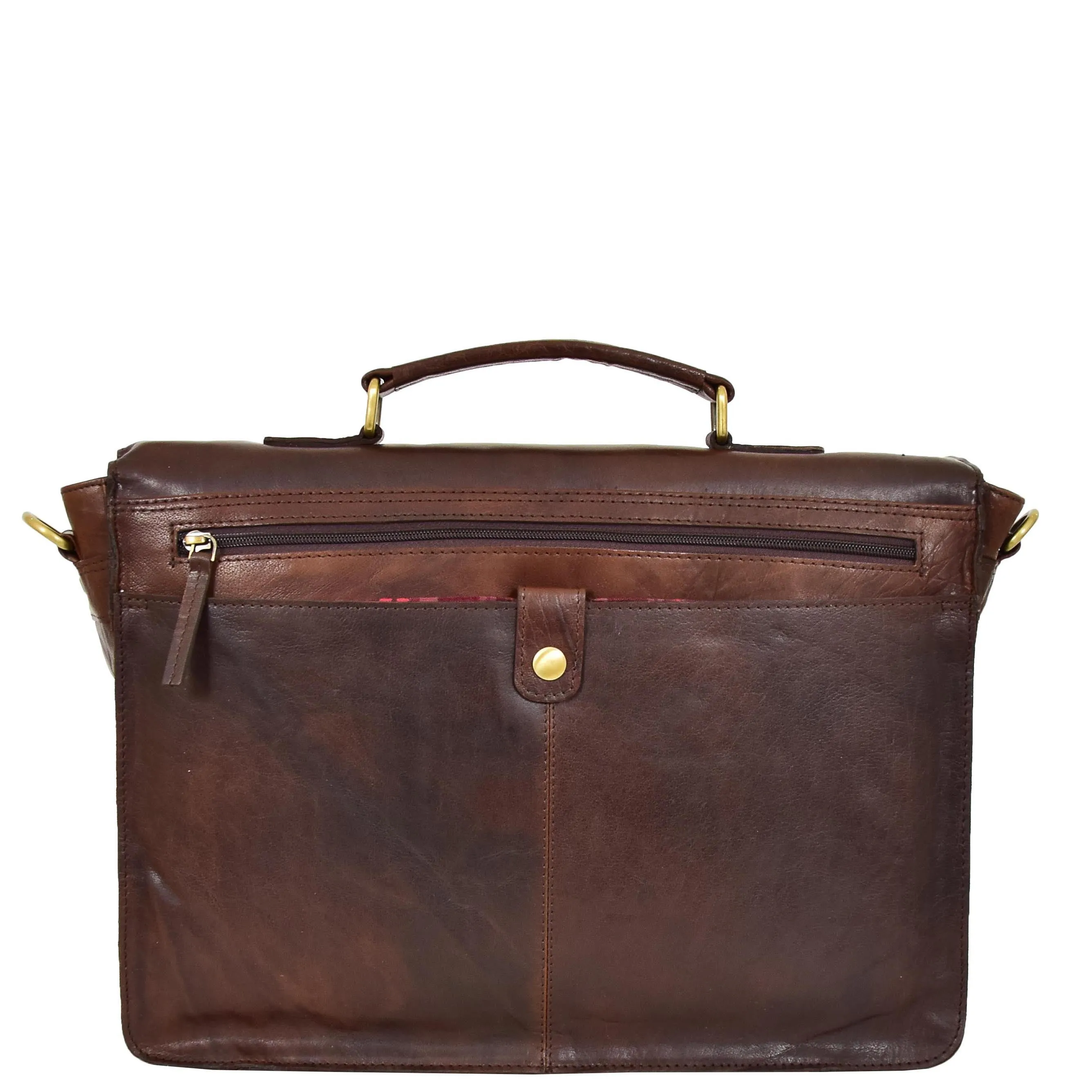 Genuine Leather Briefcase for Mens Business Office Laptop Bag Edgar Brown