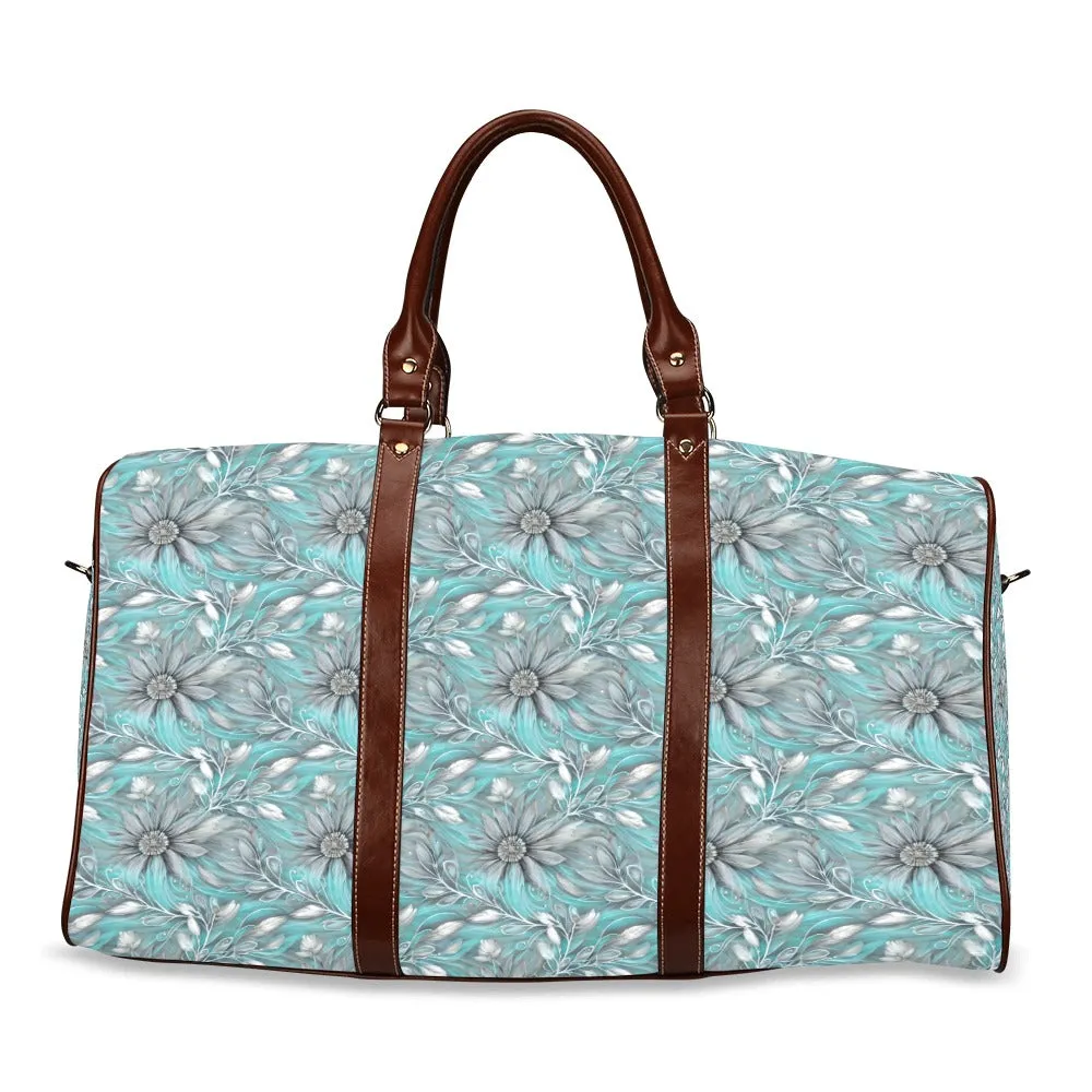 Green Elegant Floral Waterproof Travel Bag/Small (Model 1639)