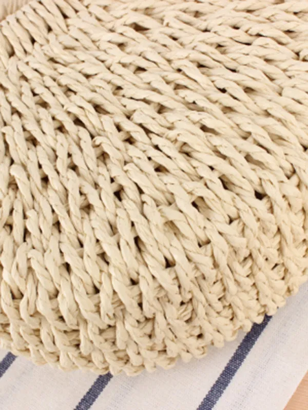 Half round straw woven bag beach hand woven bag holiday women's bag