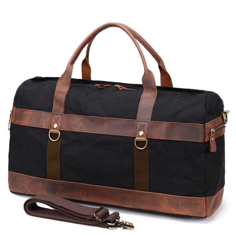 Handmade Waxed Canvas Travel Bag Duffel bag Waterproof Weekend Bag