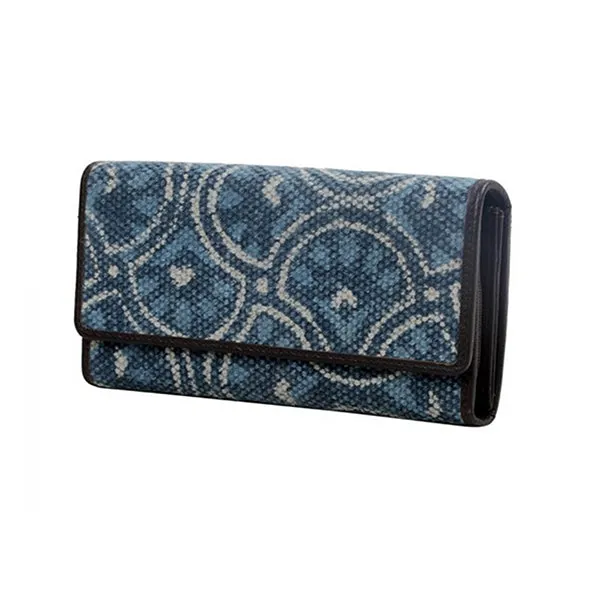 Indigo Leaf Wallet, Womens Clutch, Myra Bag, Large, Indigo