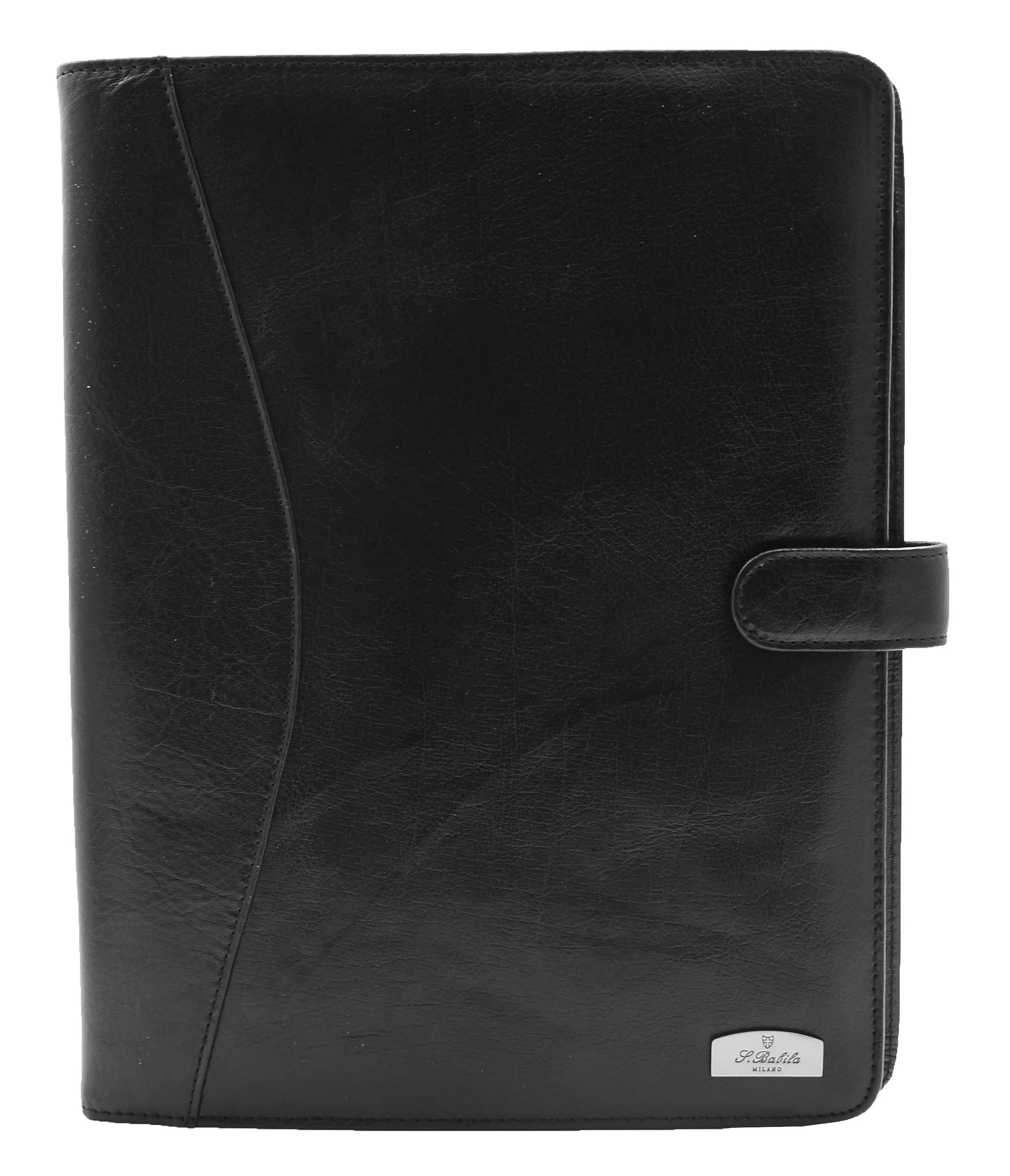 Italian Leather Conference Folder Black A4 Writing Pad Underarm Bag Enzo