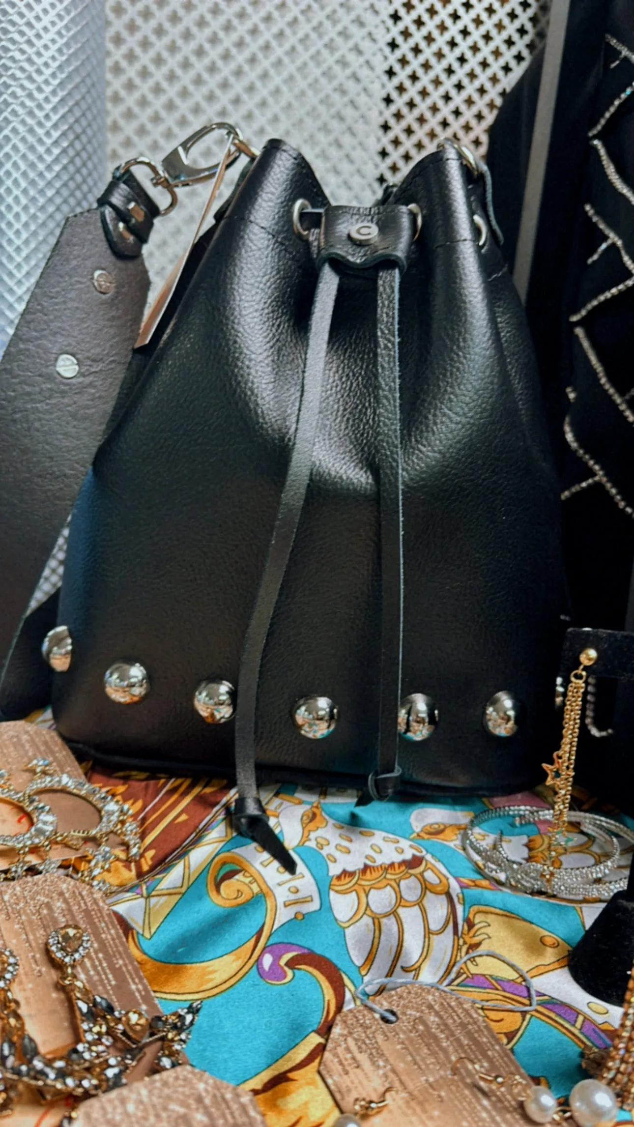 LaLa Studded Bucket Bag (CC)