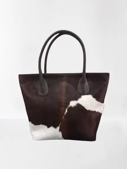 Large Handmade Stylish Tote | Cowhide Shoulder Handbag