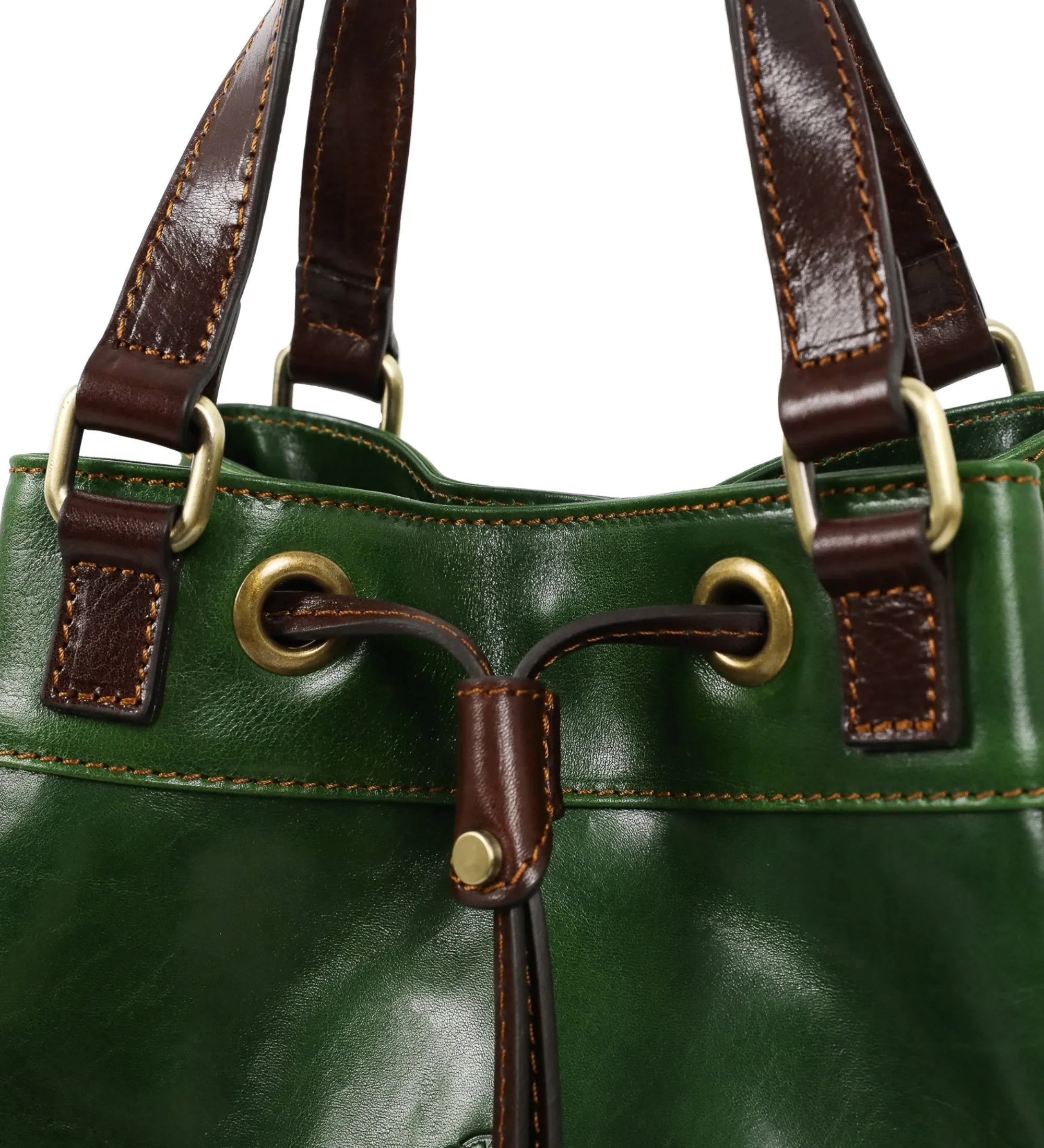 Leather Bucket Bag for Women - Light In August