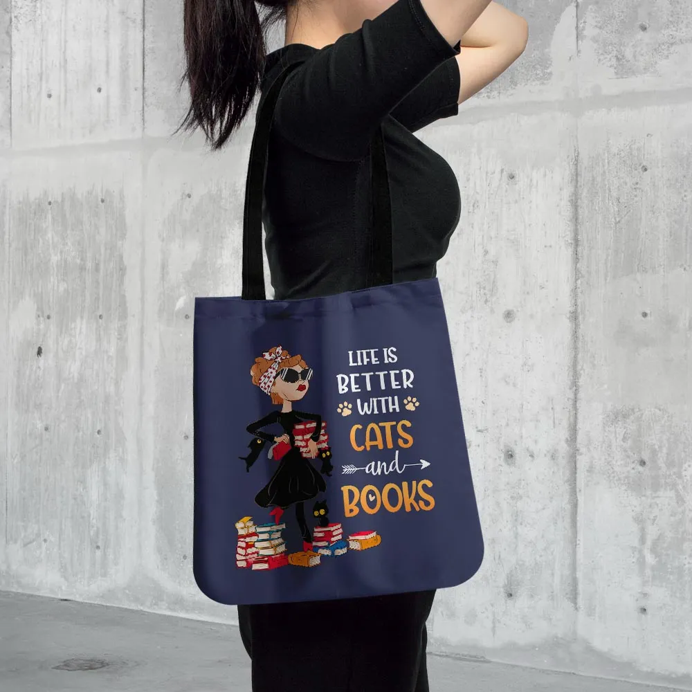 Life Is Better With Cats And Books Book Lovers Gift TBF476