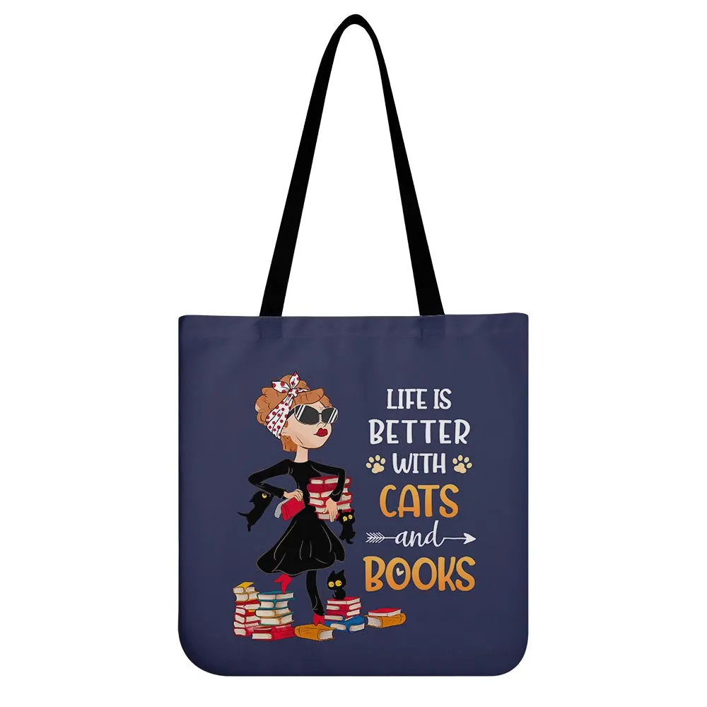 Life Is Better With Cats And Books Book Lovers Gift TBF476