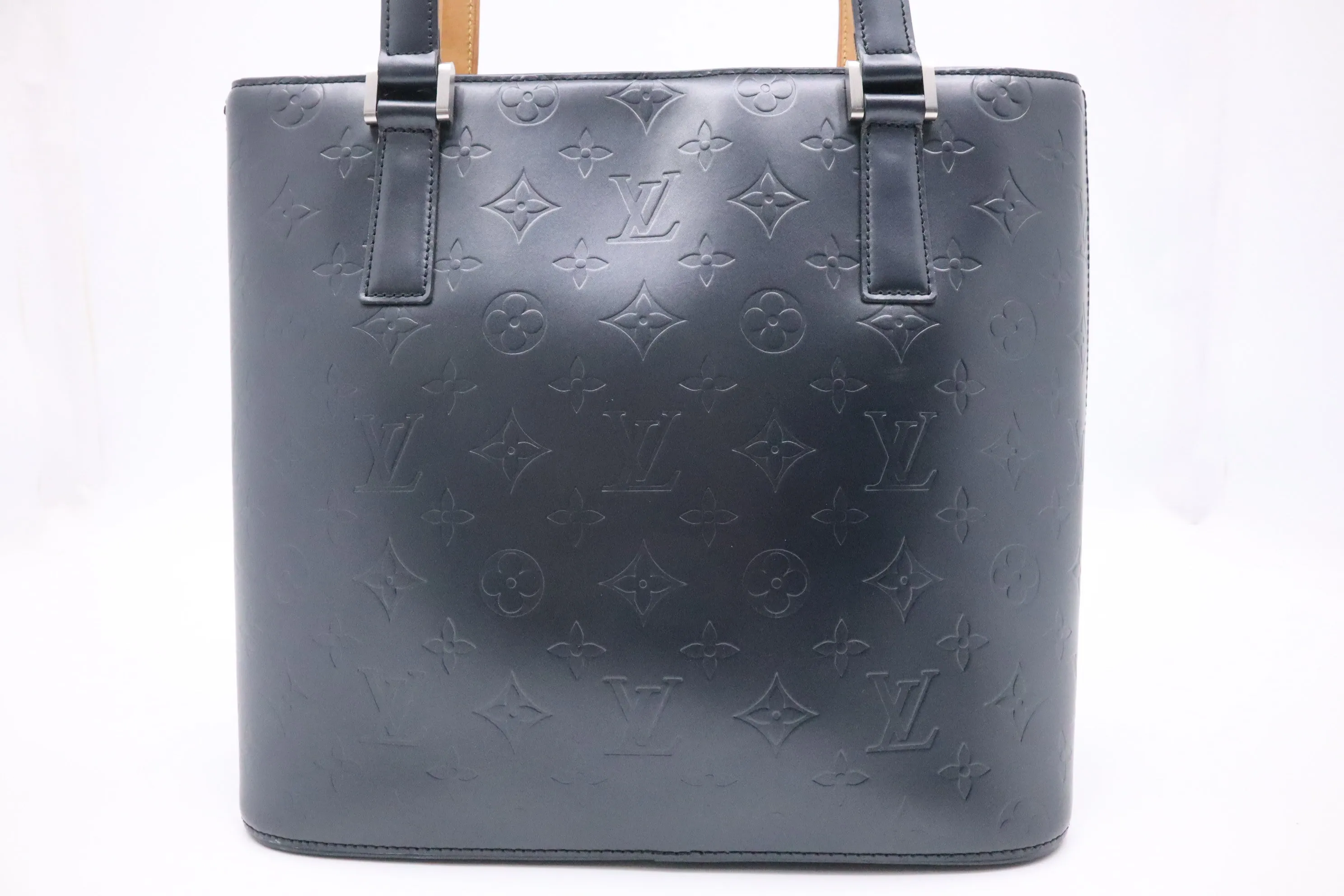 Louis Vuitton Stockton in Grey-Blue Mat Canvas