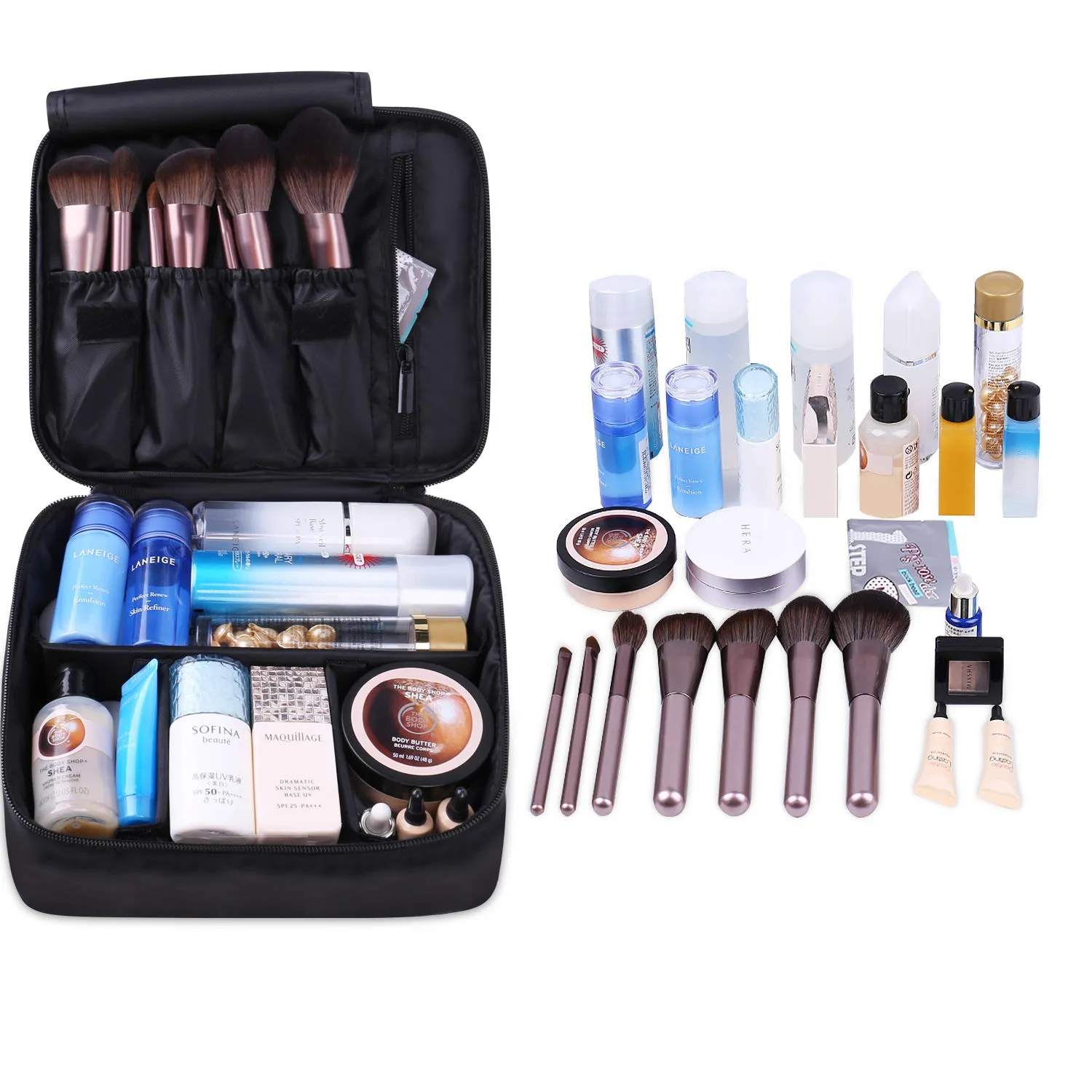 Narwey Travel Large Cosmetic Case Makeup Bag