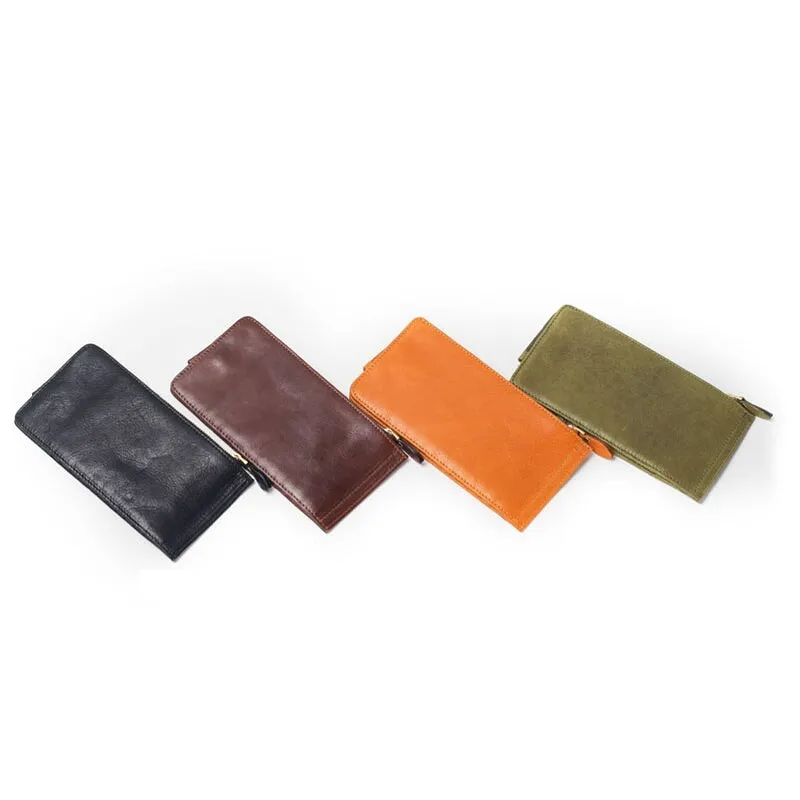 Simple Vegetable Tanned Leather Multi Card Wallet