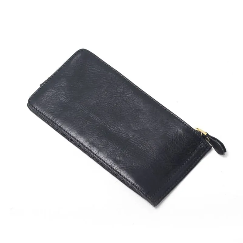 Simple Vegetable Tanned Leather Multi Card Wallet