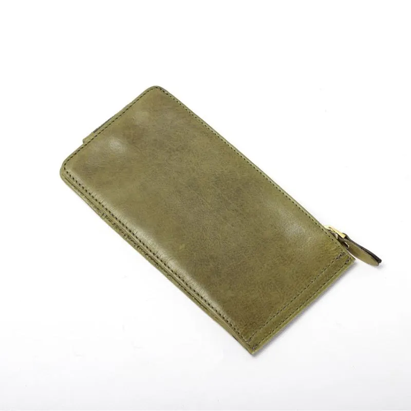 Simple Vegetable Tanned Leather Multi Card Wallet