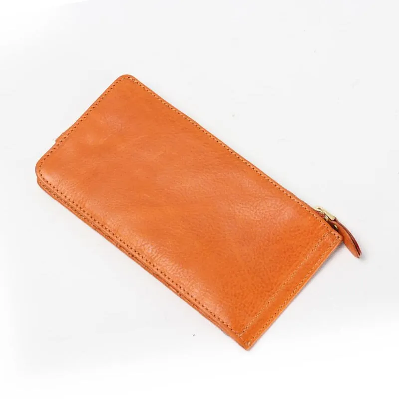 Simple Vegetable Tanned Leather Multi Card Wallet