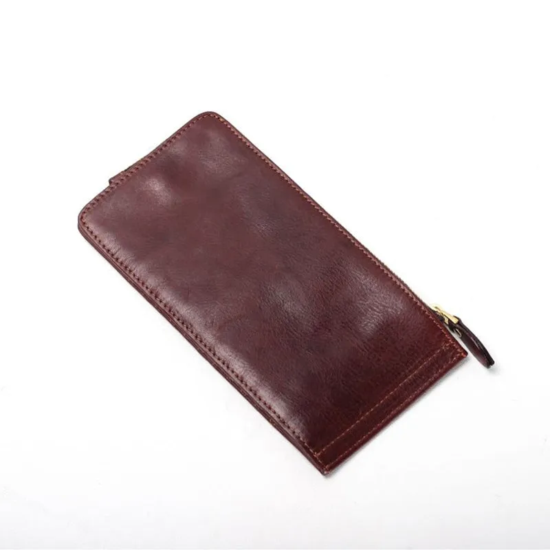 Simple Vegetable Tanned Leather Multi Card Wallet