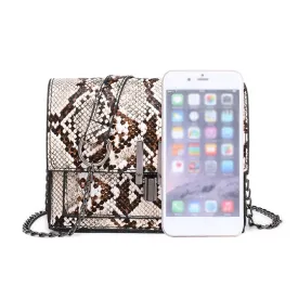 Snake Print Shoulder Bag