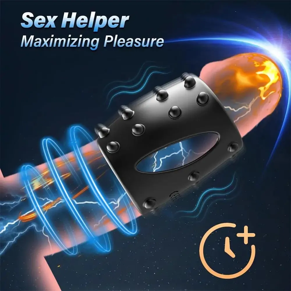 Vibrating Penis Sleeve with Massage Pellect Penis Girth Extension Toy