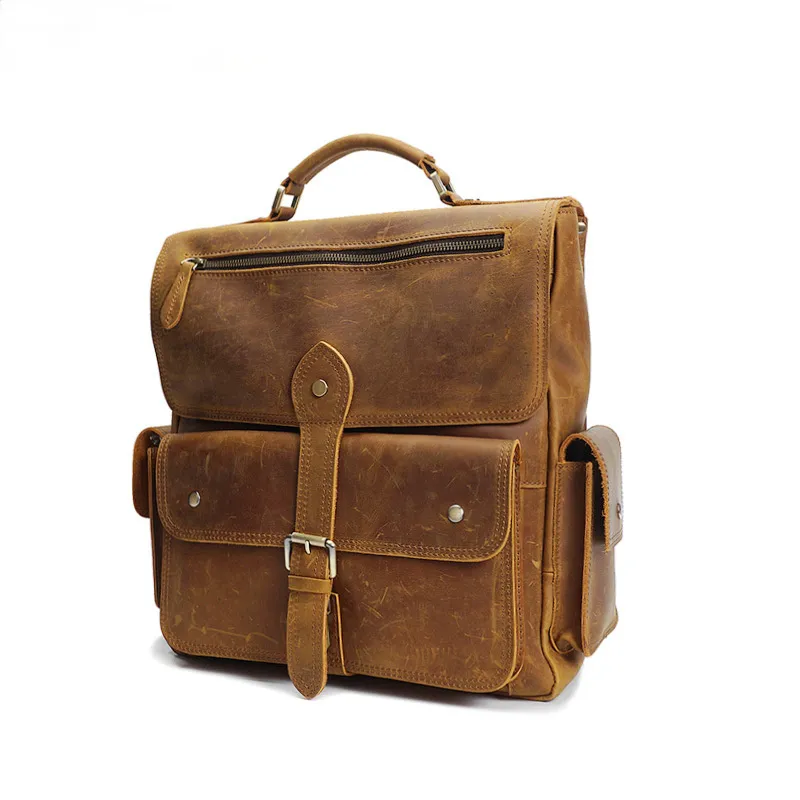 Vintage Men's Leather Computer Backpack P8057