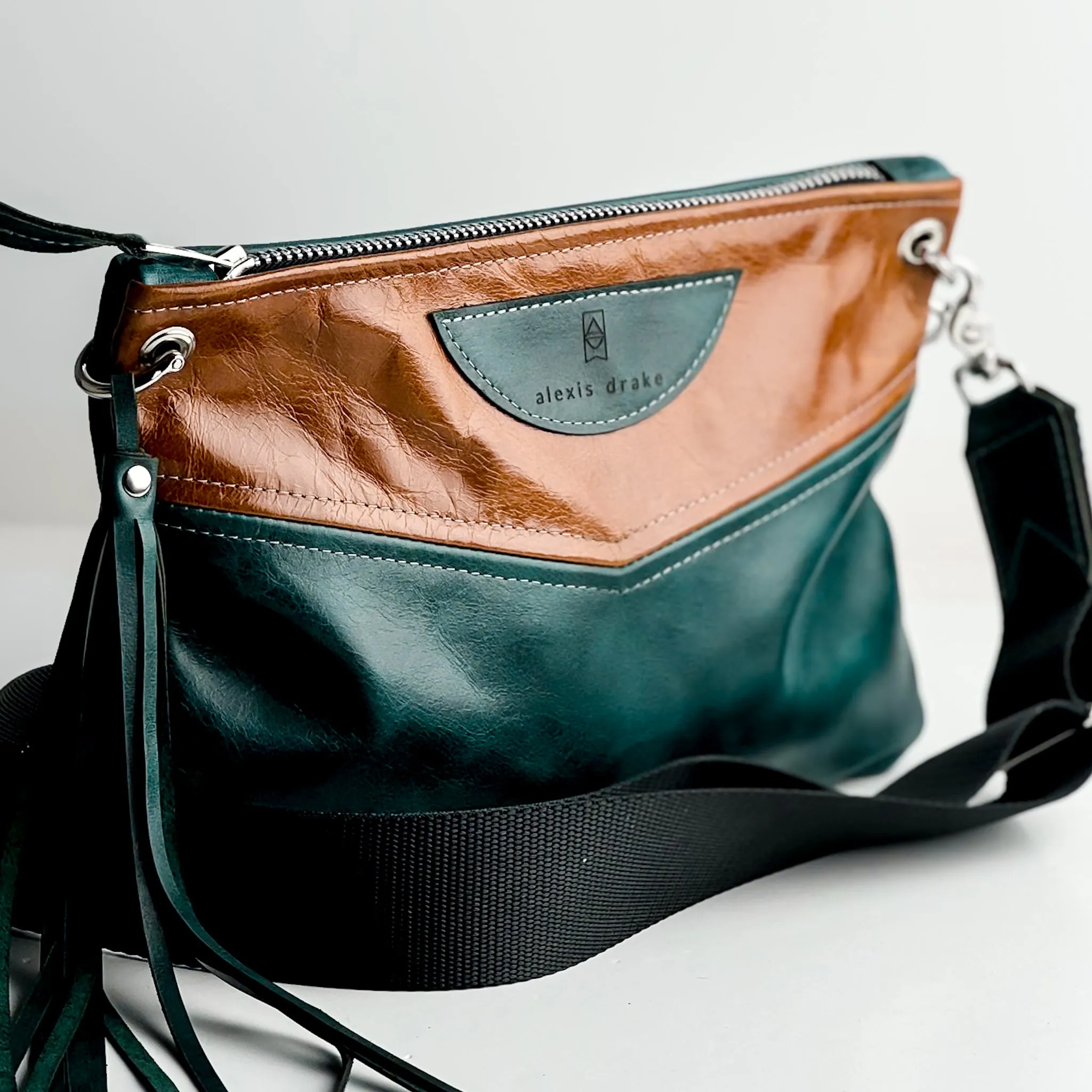 Western Woods Collection | Jackie Crossbody | Bourbon   Teal Spruce